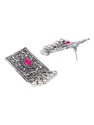 Pink Oxidised Choker Necklace Set 4