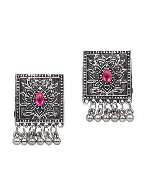 Pink Oxidised Choker Necklace Set 5