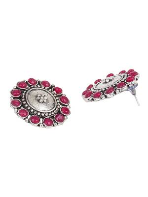 Pink Oxidised Choker Necklace Set 4