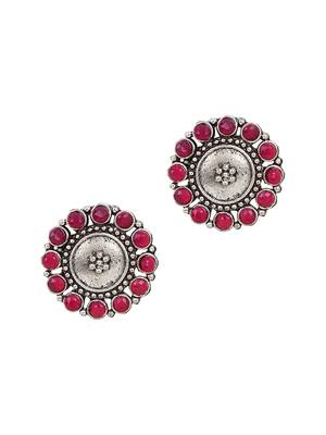 Pink Oxidised Choker Necklace Set 5