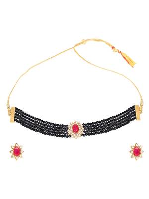 Black Kundan Choker Necklace Set 1