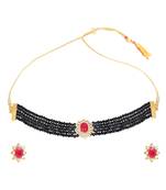 Black Kundan Choker Necklace Set