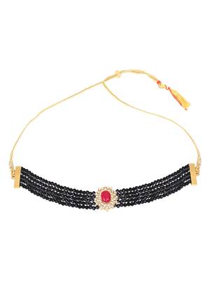 Black Kundan Choker Necklace Set 4