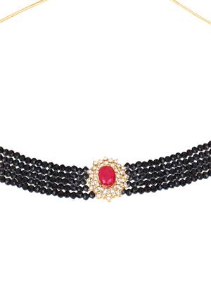 Black Kundan Choker Necklace Set 5