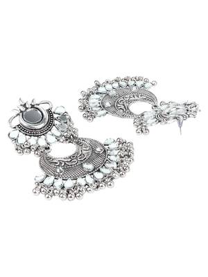 Oxidised Silver Mirror Stud Earrings 2