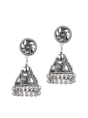 Black Oxidised Mirror Stud Earrings 3
