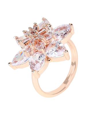 Rose Gold American Diamond Ring 4