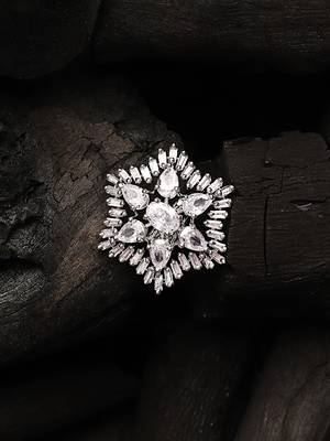 Silver American Diamond Ring 1