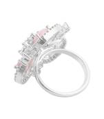 Pink and Silver American Diamond Ring