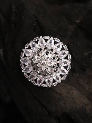 Silver American Diamond Ring 1