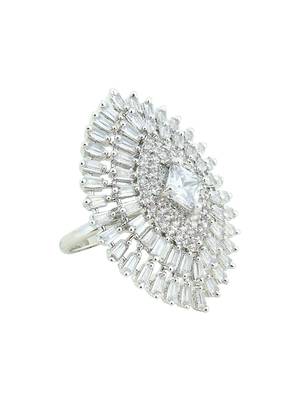 Silver American Diamond Ring 4