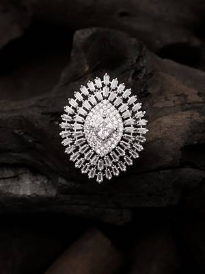 Silver American Diamond Ring 1