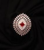 Deep Red and Gold American Diamond Ring