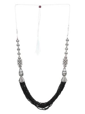 Oxidised Silver Black Necklace Set 5