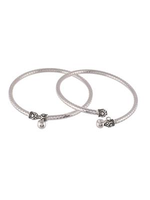Tamanna silver plated kada anklets for women 1