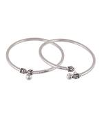 Tamanna silver plated kada anklets for women