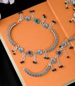 Oxidised silver plated rasika anklets indian  payal for women