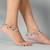 Traditional tasselled layered floral anklets heavy  payal work for women