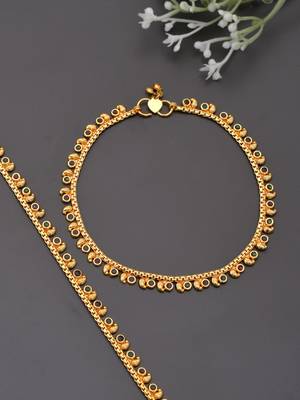 Gold plated enamel  mango design anklet for women 1