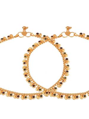 Gold plated enamel  mango design anklet for women 3
