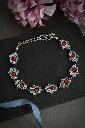 Silver hamsa celtic payal for women