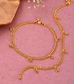 Gold-plated bridal payal  gold anklets  for women