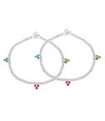 Multistone cz delicate fauzia anklet kada for women