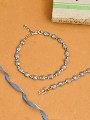 Silver piscean fish anklets for women 1