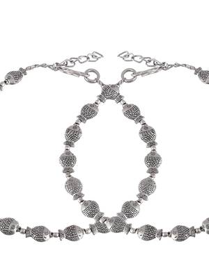 Silver piscean fish anklets for women 3