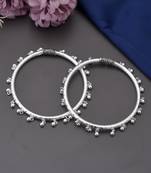 Silver plated kada anklet  for women