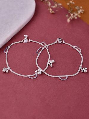 Silver plated handcrafted anklet 1