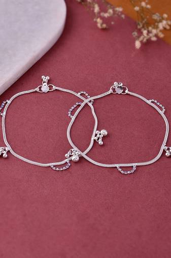 Silver plated handcrafted anklet