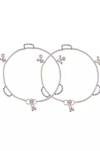 Silver plated handcrafted anklet