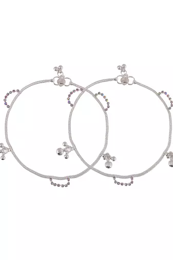 Silver plated handcrafted anklet