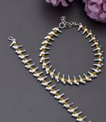 Silver plated parrot beads anklet for women