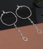 Traditional star  silver anklet with toering