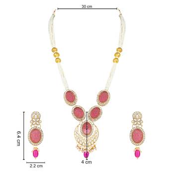 traditional long multistrand pearl necklace jewellery & earrings set 5