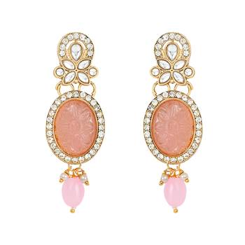 gold plated traditional long multistrand pearl necklace jewellery & earrings set 4