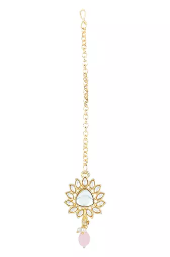 gold plated traditional kundan pearl choker necklace jewellery with dangle earrings set