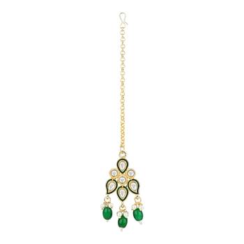 gold plated traditional kundan pearl choker necklace jewellery with dangle earrings set 4