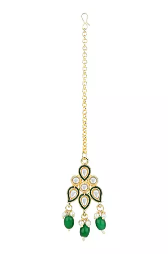 gold plated traditional kundan pearl choker necklace jewellery with dangle earrings set