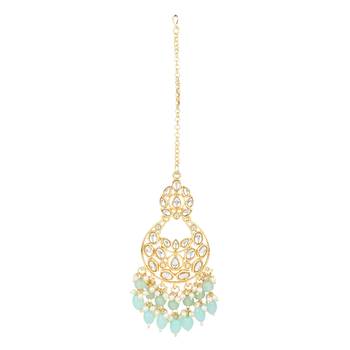 gold plated traditional kundan pearl choker necklace jewellery with dangle earrings set 4