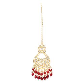 gold plated traditional kundan pearl choker necklace jewellery with dangle earrings set 4