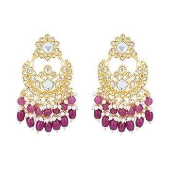 gold plated traditional kundan pearl choker necklace jewellery with dangle earrings set 3