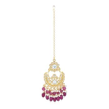 gold plated traditional kundan pearl choker necklace jewellery with dangle earrings set 4
