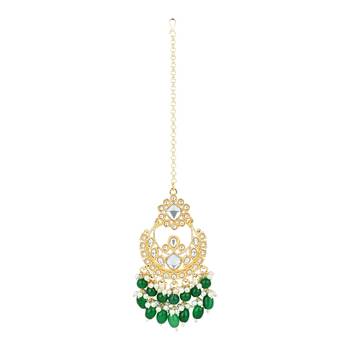 gold plated traditional kundan pearl choker necklace jewellery with dangle earrings set 4