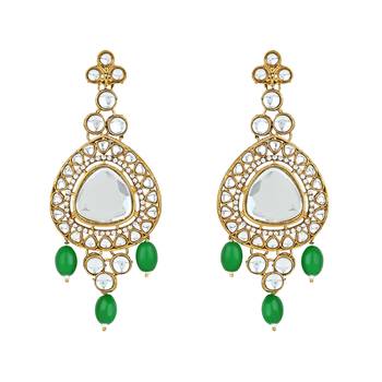 traditional multi layered pearl kundan bridal necklace jewellery with dangle earrings & maang tikka set 3