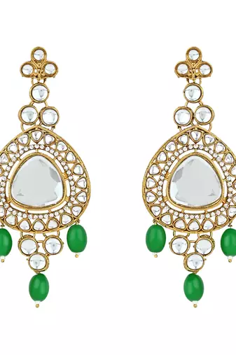 traditional multi layered pearl kundan bridal necklace jewellery with dangle earrings & maang tikka set