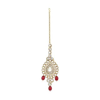 traditional multi layered pearl kundan bridal necklace jewellery with dangle earrings & maang tikka set 4
