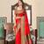 Red soft peshwai paithani silk jacquard woven saree with blouse